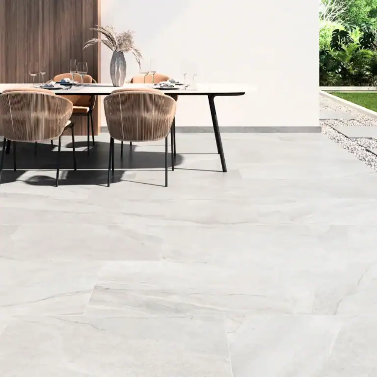 White Stone Effect Outdoor Tile