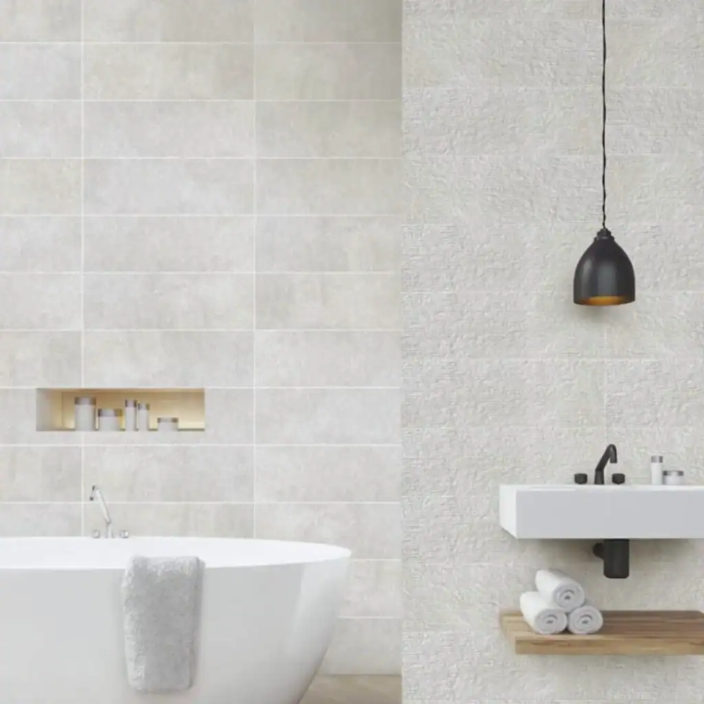 light grey stone wall tile