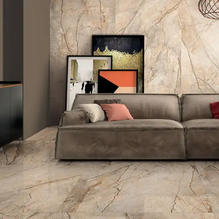 polished marble effect porcelain tile