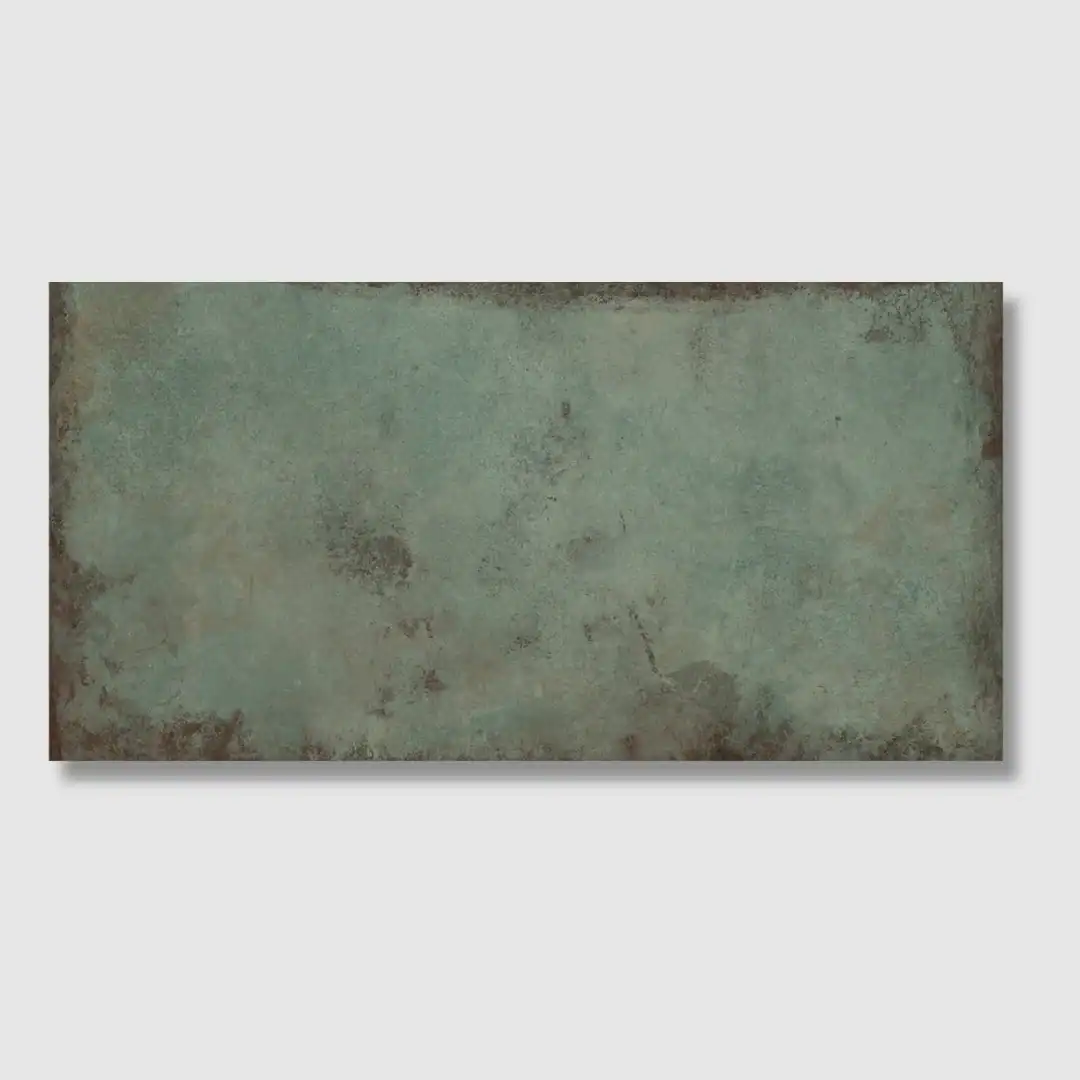 green metal effect ceramic wall tile