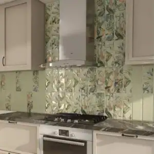 tropical patterned ceramic wall tile