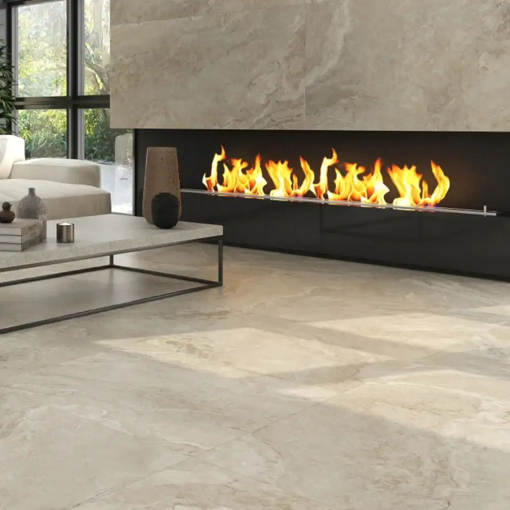 beige travertine matt tile