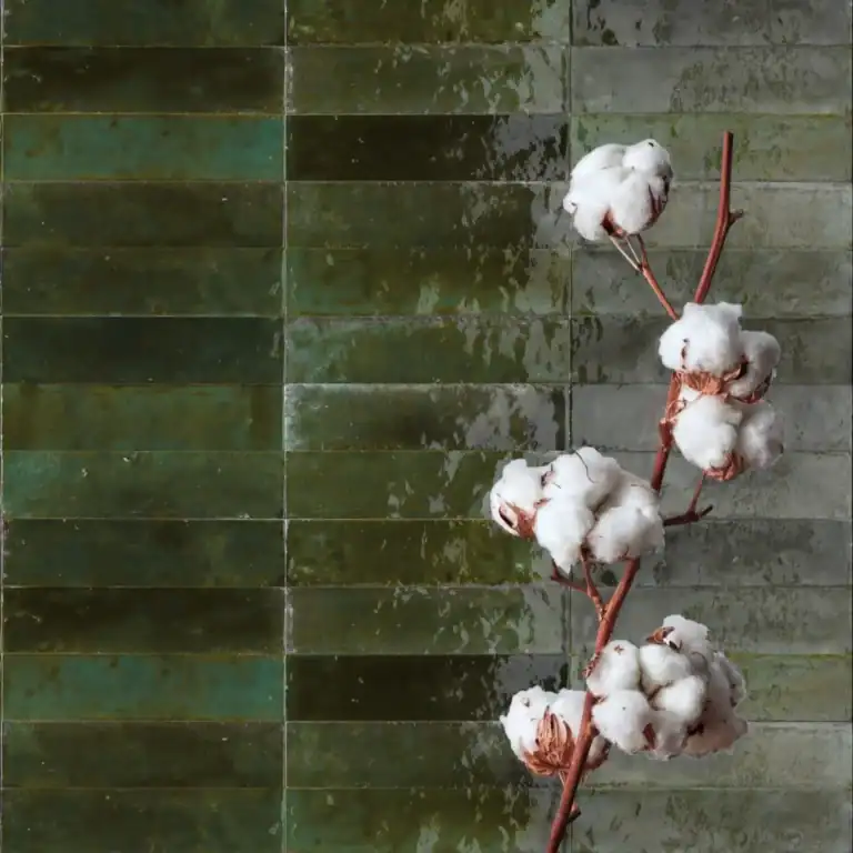 green handmade effect porcelain tile