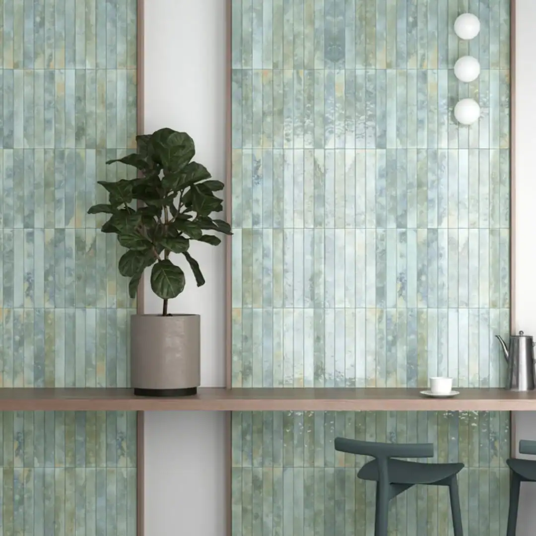 aqua glossy ceramic tile