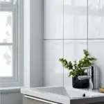 white polished porcelain wall tile