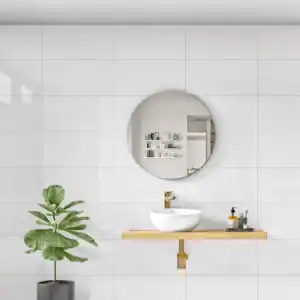 white polished porcelain wall tile