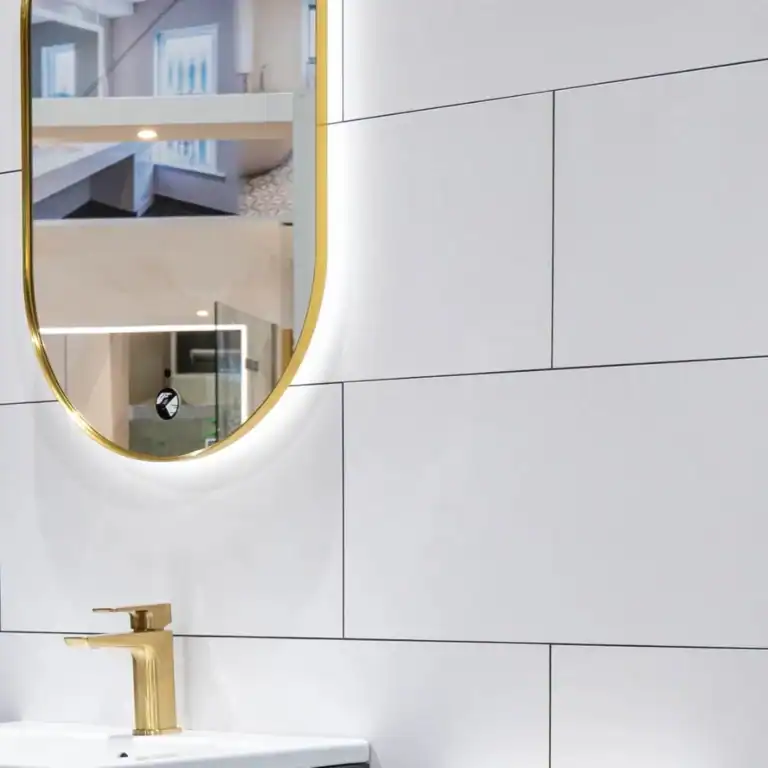 white matt porcelain wall tile