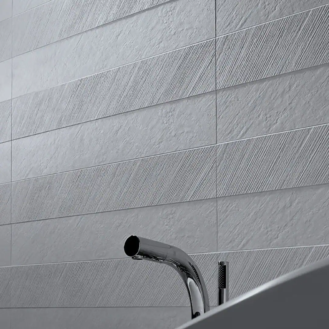 grey ceramic feature wall tile
