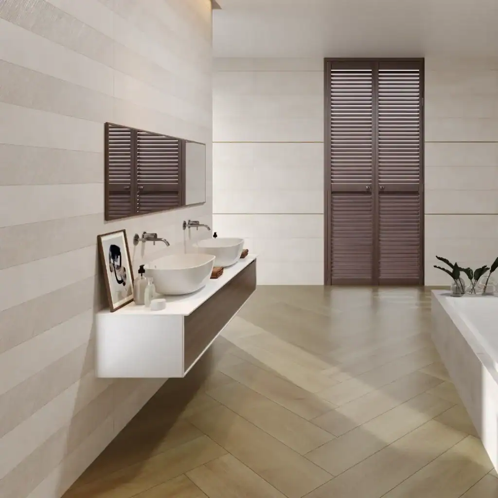 beige ceramic feature wall tile