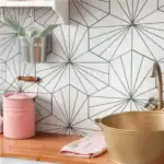 White Hexagon Patterned Tile
