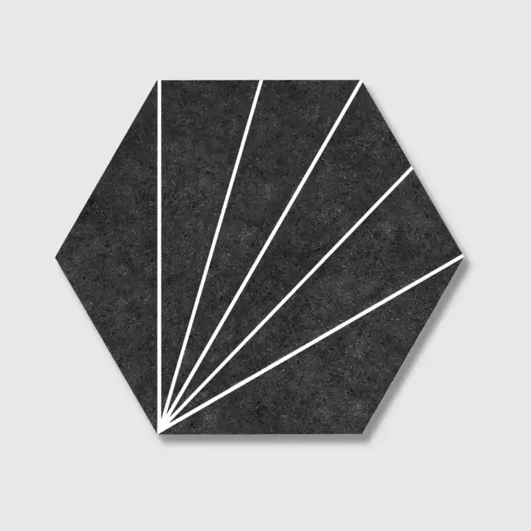 Black Hexagon Patterned Tile