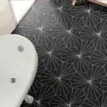 Black Hexagon Patterned Tile