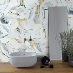 Blue Marble Hexagonal Tile