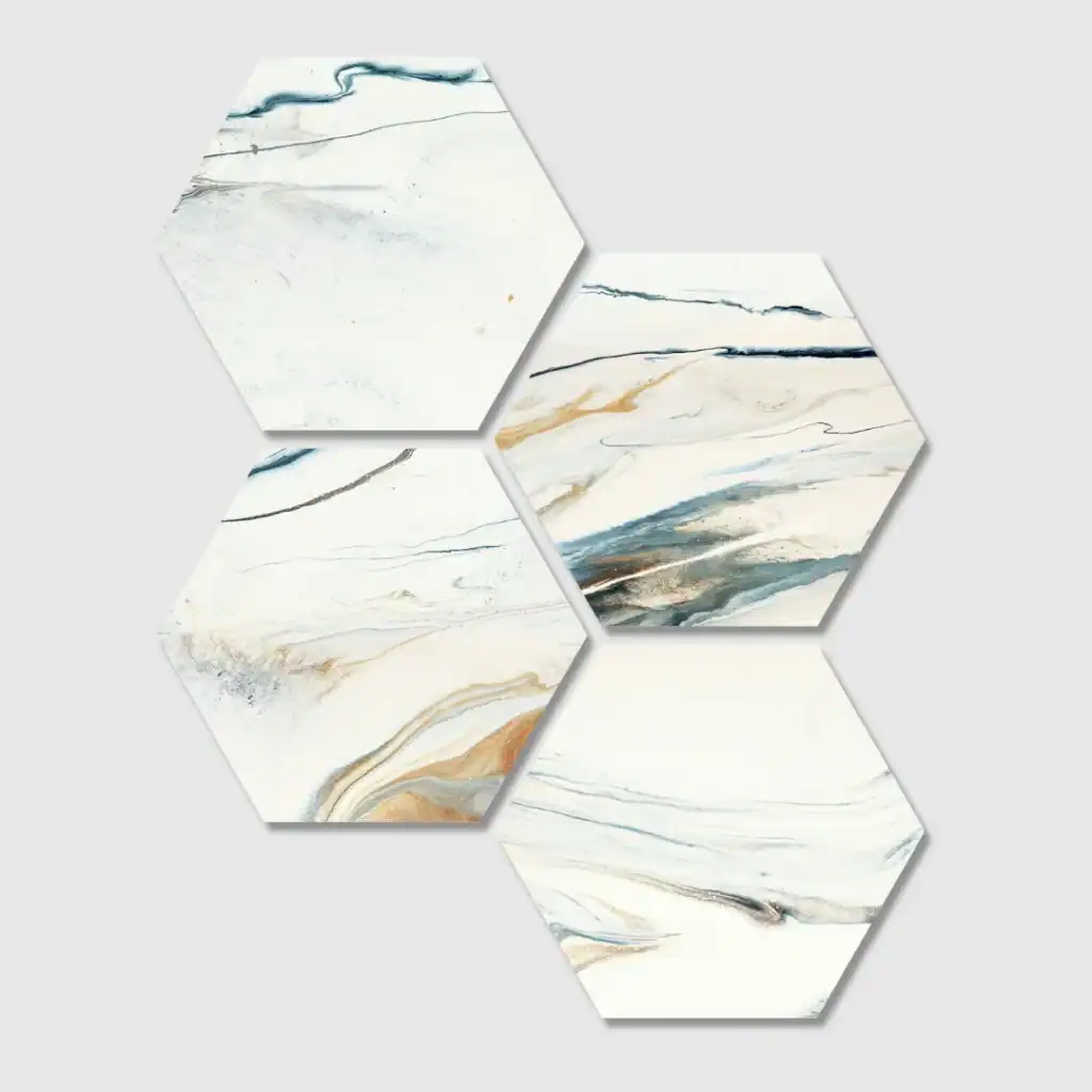 Blue Marble Hexagonal Tile