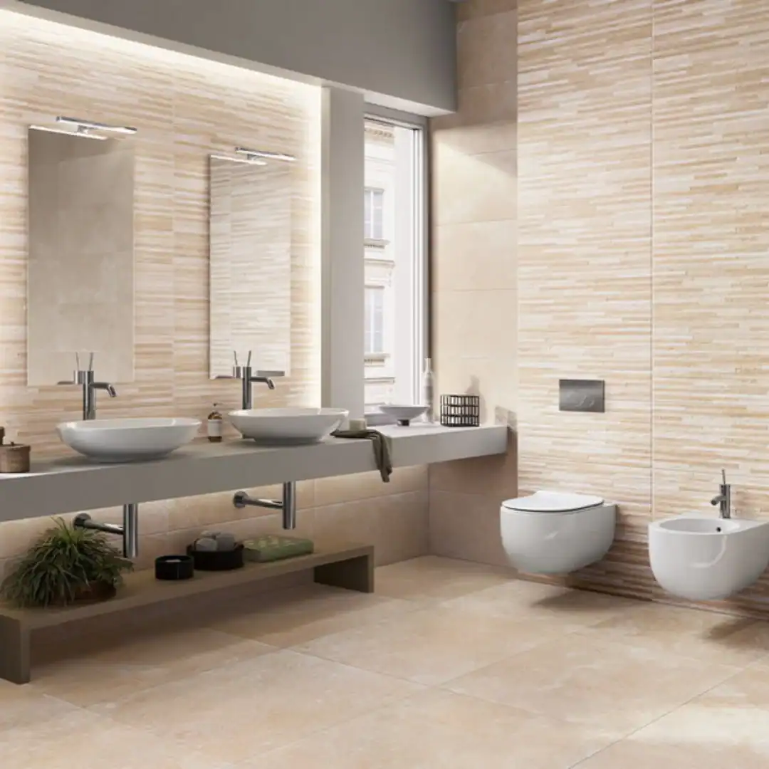 caramel textured stone tile