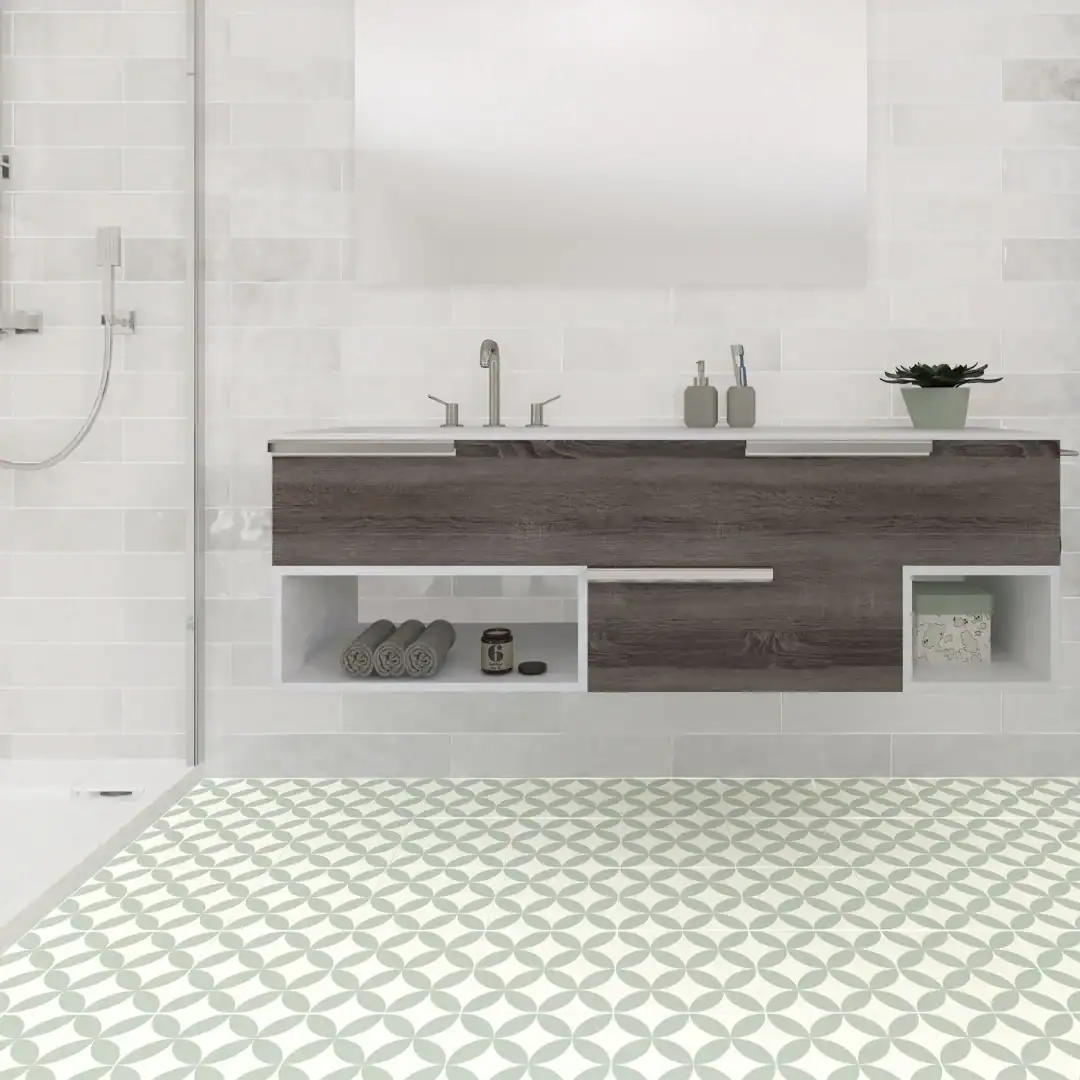 Mint Patterned Wall Tile