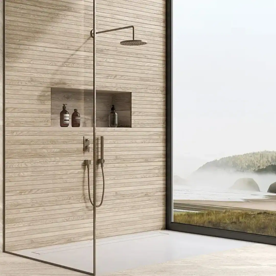 taupe wood effect ceramic wall tile