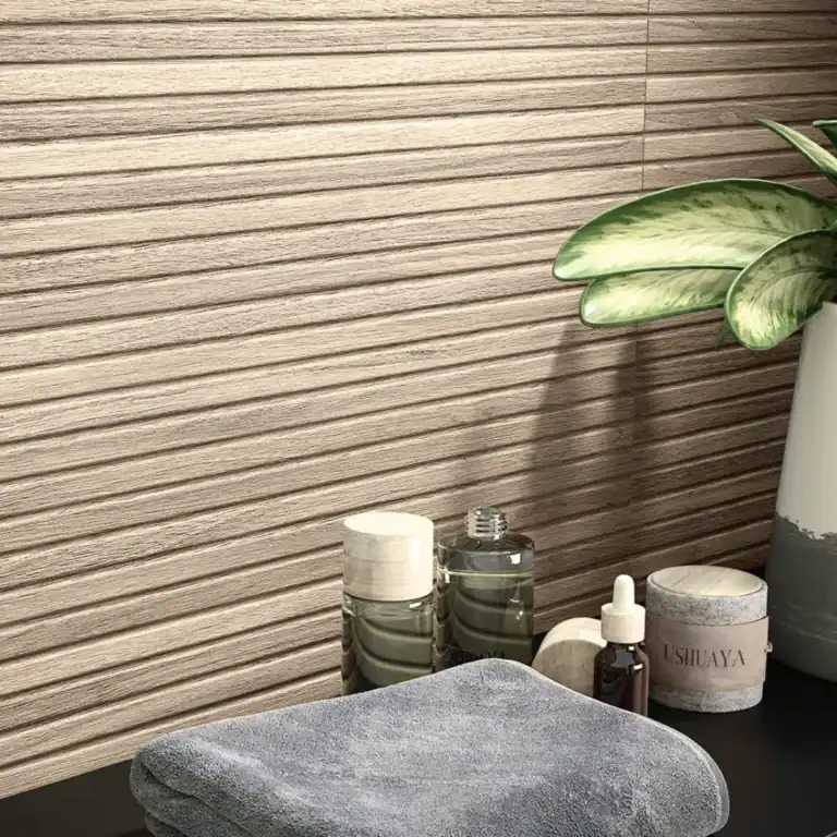 taupe wood effect ceramic wall tile