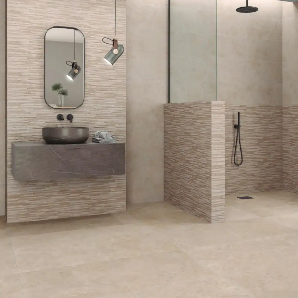beige stone effect decorative tile