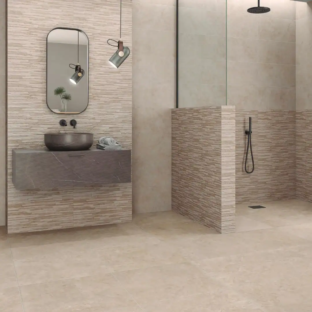 beige stone effect decorative tile