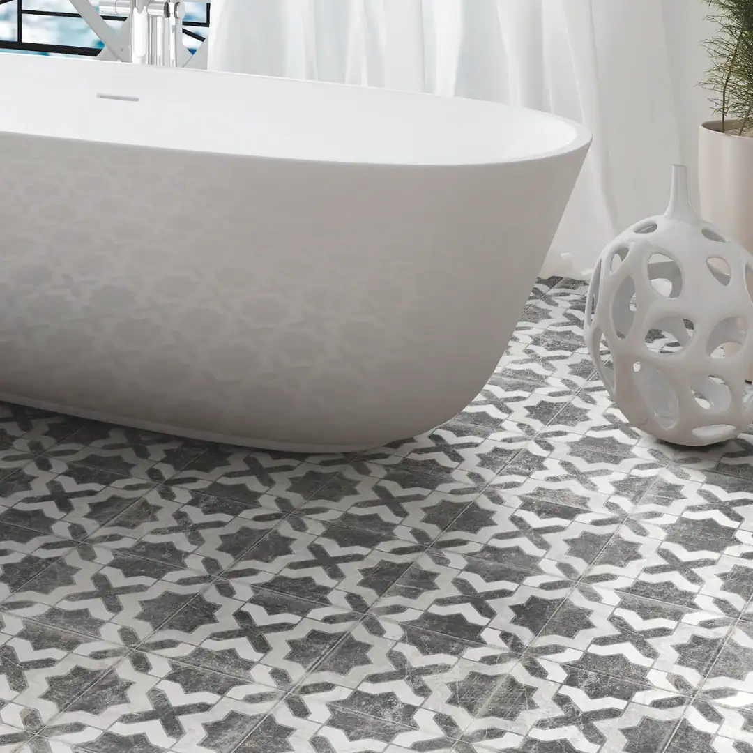 geometric Victorian porcelain tile