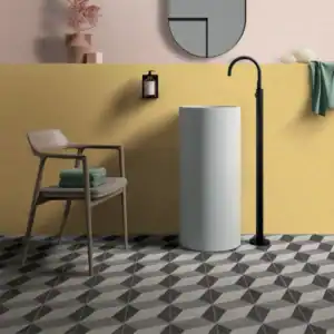 Plain Ginger yellow porcelain tile setting