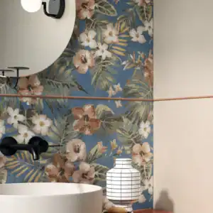 Maui Decor floral patterned porcelain bathroom