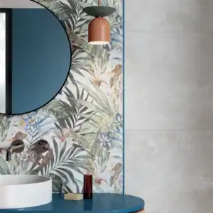 Caribbean Decor tropical patterned porcelain tile setting