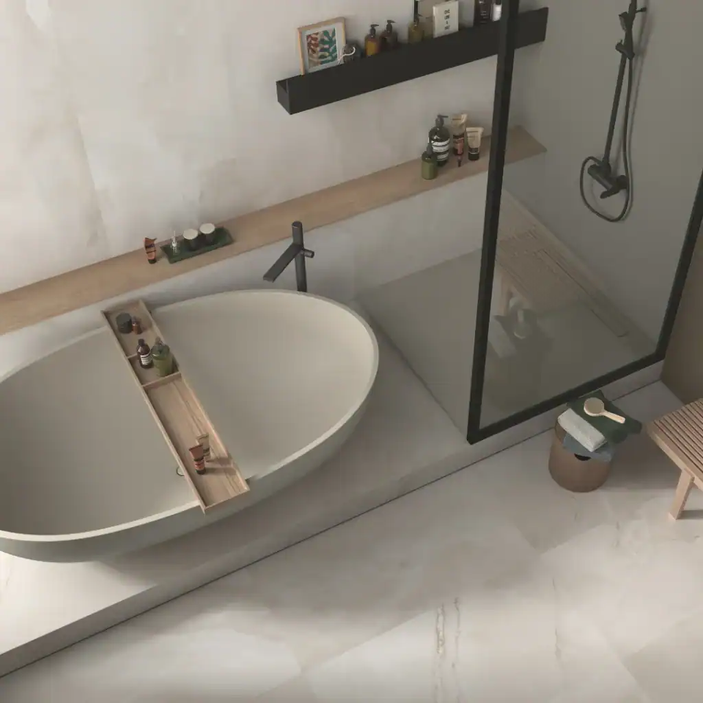 cream marble effect matt tile