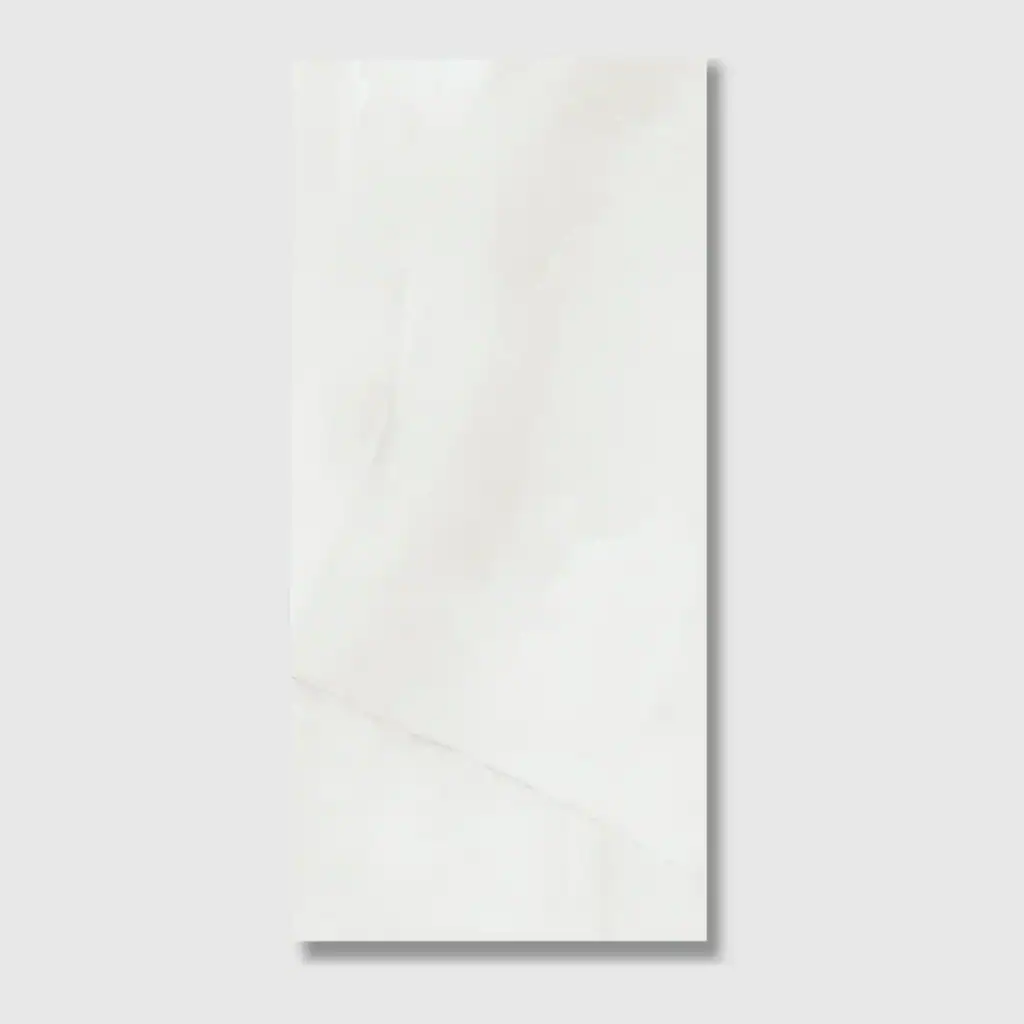 Cream Marble Effect Gloss Tile