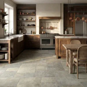 stone tiles kitchen rustic